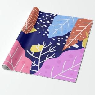 Tropischer Hintergrund mit Dschungelpflanzen. Palm Geschenkpapier