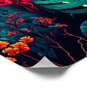 Tropischer Hintergrund mit exotischen Blume und Bl Poster (Ecke)