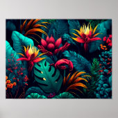 Tropischer Hintergrund mit exotischen Blume und Bl Poster (Vorne)