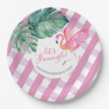 Tropischer Hinterhof Geburtstag Rosa Flamingo