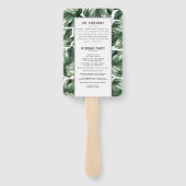 Tropischer Hochzeitsfan mit Wasserfarbe Fächer (Rückseite)