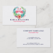 Tropischer Hochzeitsplaner farbenfroher Blumenstra Visitenkarte (Vorne/Hinten)