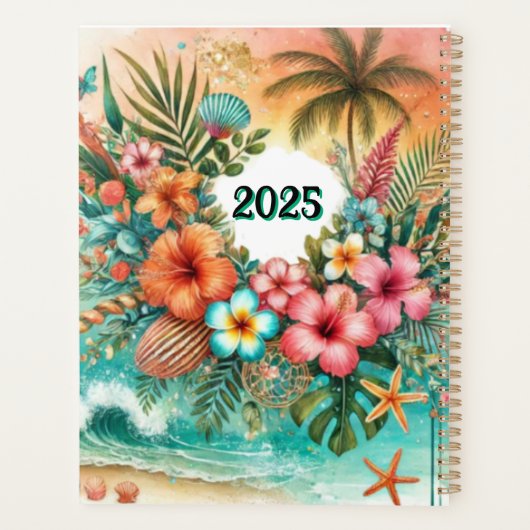 Tropischer Hochzeitsplaner für die Zukunft Herr & Planer (Rückseite)