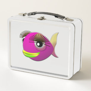 Tropischer hübscher rosa Mädchenfisch Metall Brotdose