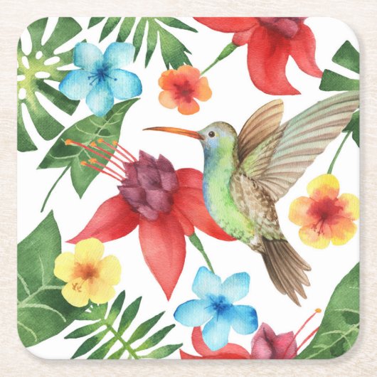 Tropischer Hummingbird 2 Rechteckiger Pappuntersetzer (Vorderseite)