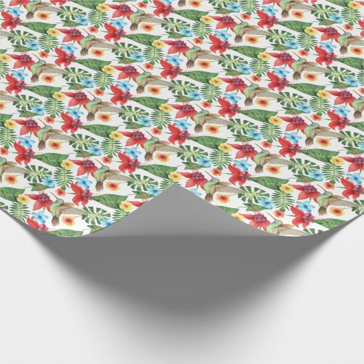 Tropischer Hummingvogel Geschenkpapier (Ecke)