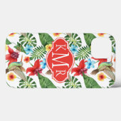 Tropischer Hummingvogel | Monogramm Case-Mate iPhone Hülle (Rückseite (Horizontal))