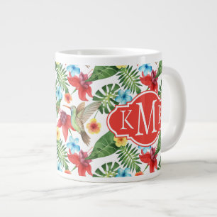 Tropischer Hummingvogel  Monogramm Jumbo-Tasse