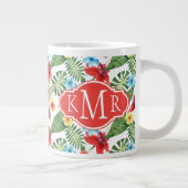 Tropischer Hummingvogel| Monogramm Jumbo-Tasse (Rechts)