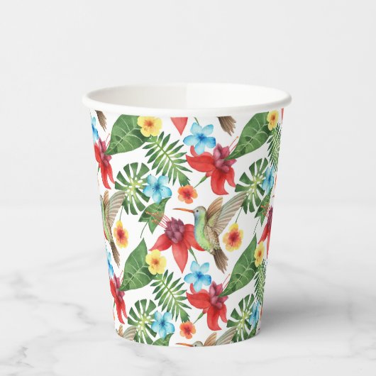 Tropischer Hummingvogel Pappbecher (Links)