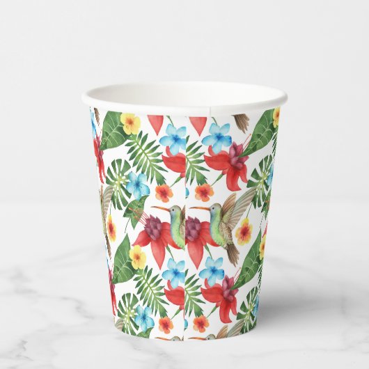 Tropischer Hummingvogel Pappbecher (Rechts)