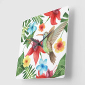 Tropischer Hummingvogel Quadratische Wanduhr (Winkel)