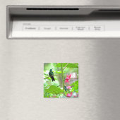 Tropischer Hummingvogel und Blume Magnet (In Situ (Geschirrspüler))