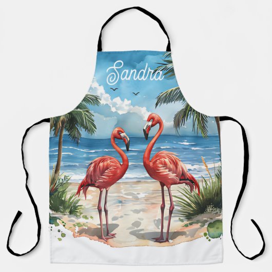 Tropischer Insel Flamingo Schürze (Vorderseite)