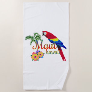 Tropischer Insel-Papagei Mauis Hawaii Strandtuch