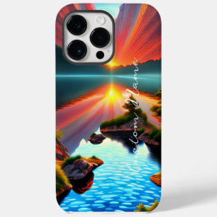 Tropischer Insel-Sonnenuntergang über klarem Ozean iPhone 14 Pro Max Hülle