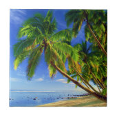 Tropischer Insel-Strand Kokosnuss-Palme-Sandys Fliese (Vorderseite)