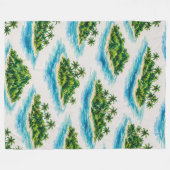 Tropischer Inselpalmenbaum Fleecedecke (Vorderseite (Horizontal))