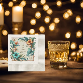 Tropischer Iridescance Cocktail Serviette