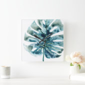 Tropischer Jewel Palm Quadratische Wanduhr (Zuhause)