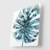 Tropischer Jewel Palm Quadratische Wanduhr (Winkel)