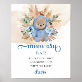 Tropischer Junge Teddy Bärenblumen Mama-Osa-Bar Poster