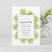 Tropischer Junggeselinnen-Abschied aus Palmen Einladung (Stehend Vorderseite)