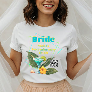 Tropischer Junggeselinnen-Abschied Brides QR-Code Tri-Blend Shirt