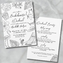 Tropischer Junggeselinnen-Abschied Einladung