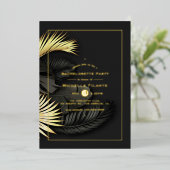 Tropischer Junggeselinnen-Abschied in Schwarz und Folieneinladung (Stehend vorne)