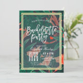 Tropischer Junggeselinnen-Abschied mit Blumenmotiv Einladung (Stehend Vorderseite)