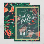 Tropischer Junggeselinnen-Abschied mit Blumenmotiv Einladung (Vorne/Hinten)