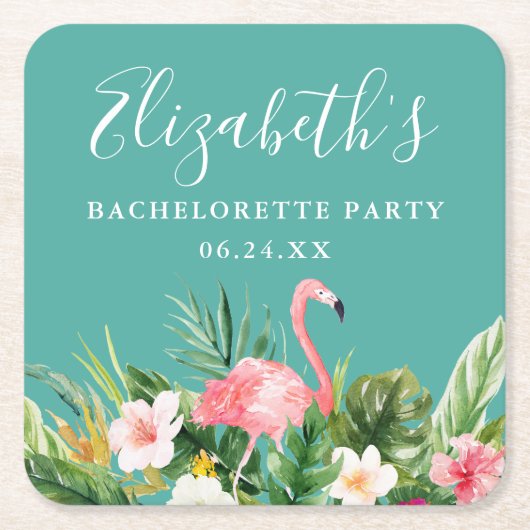 Tropischer Junggeselinnen-Abschied Rechteckiger Pappuntersetzer (Vorderseite)