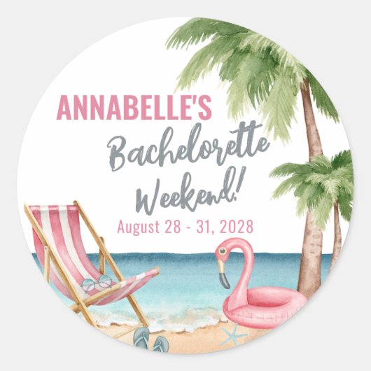 Tropischer Junggeselinnen-Abschied Runder Aufkleber (Vorderseite)