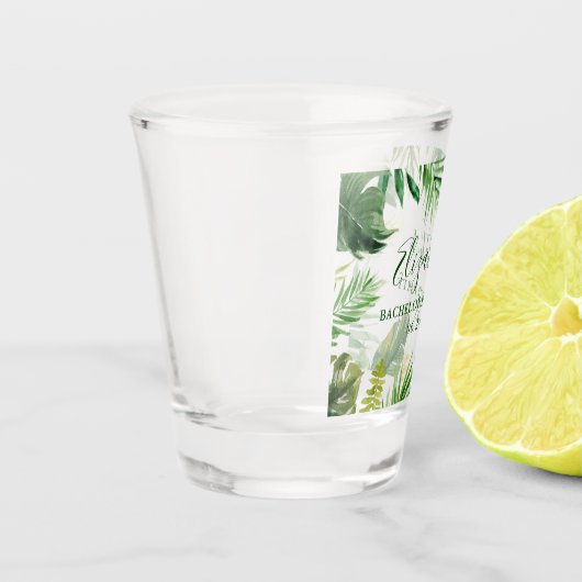 Tropischer Junggeselinnen-Abschied Schnapsglas (Links)