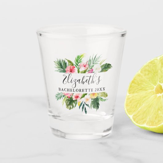 Tropischer Junggeselinnen-Abschied Schnapsglas (Vorderseite)