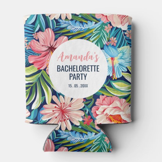 Tropischer Junggeselinnen-Abschied Sommerblumenmus Dosenkühler (Rückseite)