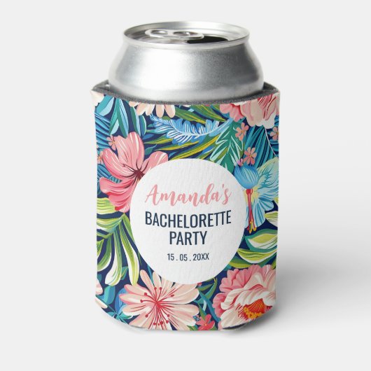 Tropischer Junggeselinnen-Abschied Sommerblumenmus Dosenkühler (Kanne Rückseite)