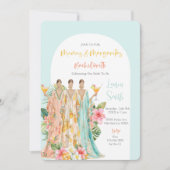 Tropischer Junggeselinnen-Abschied von Mumu und Ma Einladung (Vorderseite)