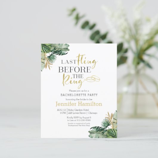 Tropischer Junggeselinnen-Abschied Wasserfarbe Ein (Stehend Vorderseite)