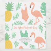 Tropischer Junggeselinnen-Abschied Weinetikett | F (Einzelnes Label)