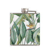 Tropischer Jungle Banana Tree Strelitzia Monogramm Flachmann (Rückseite)