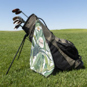 Tropischer Jungle Banana Tree Strelitzia Monogramm Golfhandtuch (Gras)