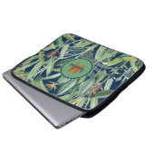 Tropischer Jungle Banana Tree Strelitzia Monogramm Laptopschutzhülle (Vorne Knopf)