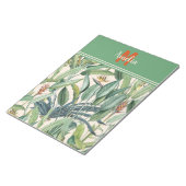 Tropischer Jungle Banana Tree Strelitzia Monogramm Notizblock (angewinkelt)