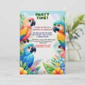 Tropischer Jungle Geburtstagsparty Einladung für K (Stehend Vorderseite)