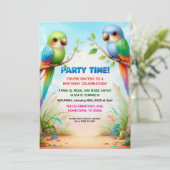 Tropischer Jungle Geburtstagsparty Einladung für K (Stehend Vorderseite)