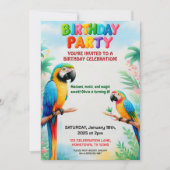 Tropischer Jungle Geburtstagsparty Einladung für K (Vorderseite)