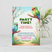 Tropischer Jungle Geburtstagsparty Einladung für K (Stehend Vorderseite)