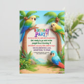 Tropischer Jungle Geburtstagsparty Einladung für K (Stehend Vorderseite)